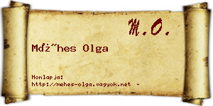 Méhes Olga névjegykártya